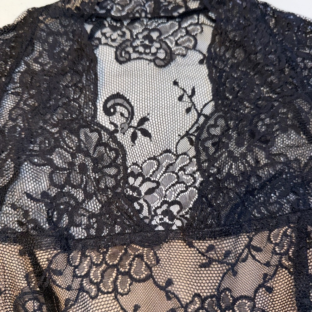 Black Floral Lace Long Sleeve Midi Dress with Bell Cuffs goth sex timeless - Picture 3 of 16